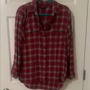 Madewell Red Plaid Button-Up Shirt